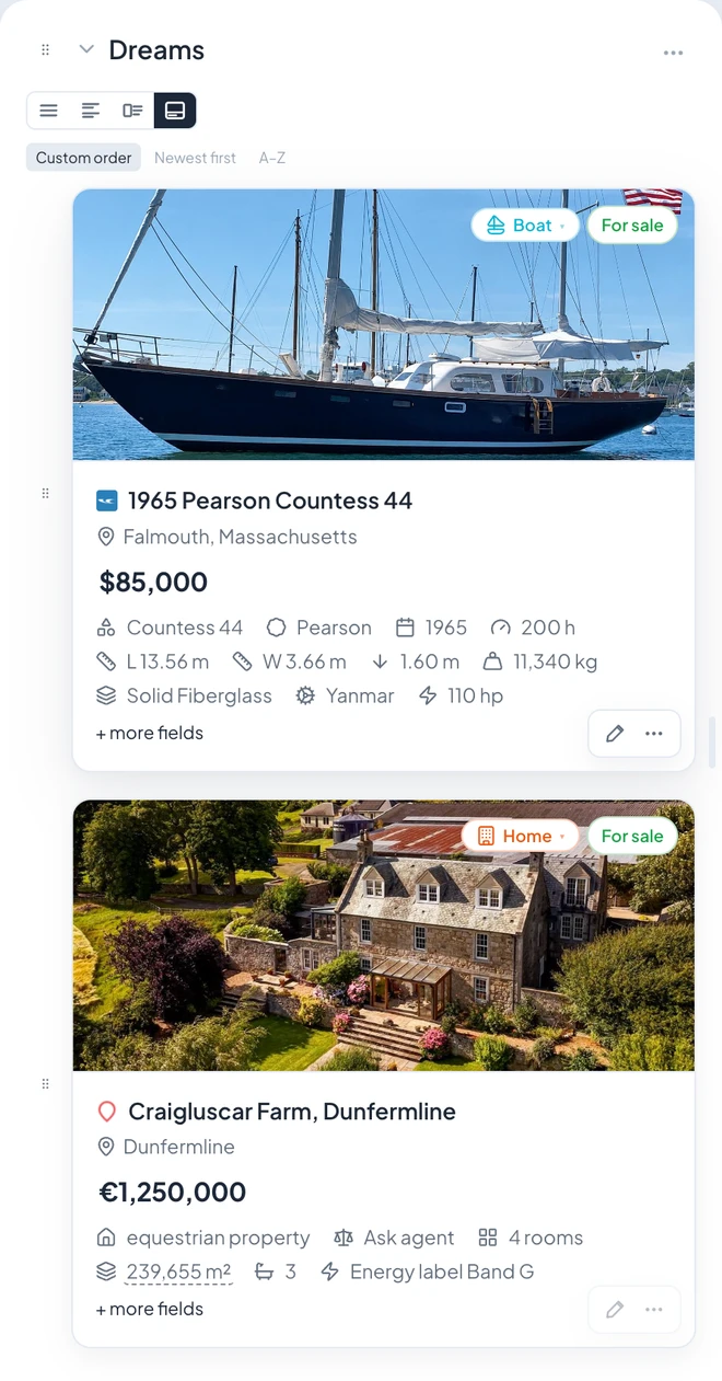 The Tile view of a Linkcroft widget